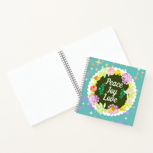 Weihnachts-Blumenschrift Kariertes Notebook Notizblock (Innenseite)