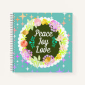 Weihnachts-Blumenschrift Kariertes Notebook Notizblock (Vorderseite)