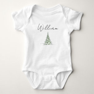 Weihnachts-Body mit individuellem Namen für Baby W Strampler