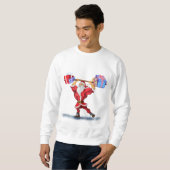 Weihnachts-Bodybuilder Santa Funny Sweatshirt (Vorne ganz)
