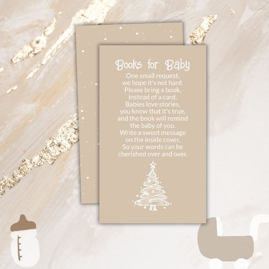 Weihnachts-Boho Beige Gender Neutral Books for Bab Begleitkarte