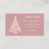 Weihnachts-Boho Pink Baby-Duschmädchen-Windelwanne Begleitkarte (Vorderseite)