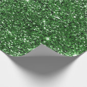 Weihnachts-Bokeh und Grüner Glitzer Geschenkpapier (Ecke)
