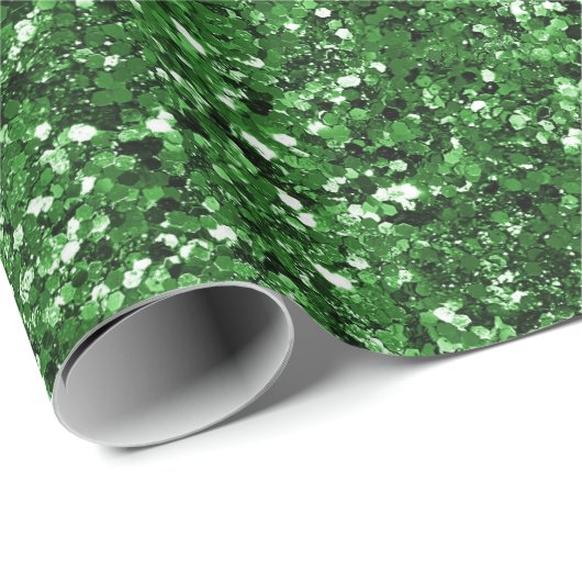 Weihnachts-Bokeh und Grüner Glitzer Geschenkpapier (Rolleneckpunkt)