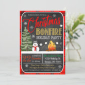 Weihnachts-Bonfire-Party Einladung (Stehend Vorderseite)