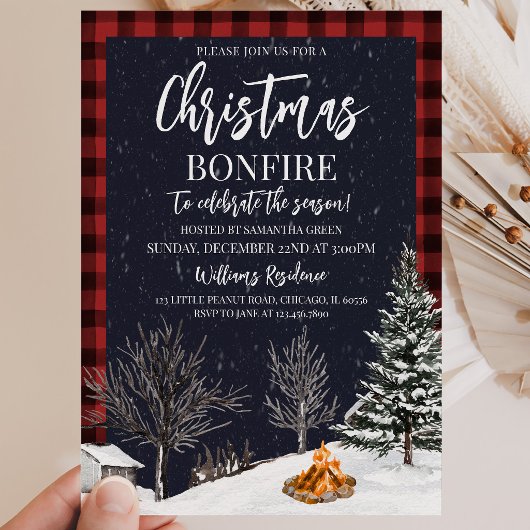 Weihnachts-Bonfire-Party Einladung