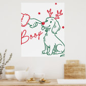 Weihnachts-Boop-Dachshund-Hund Poster (Küche)