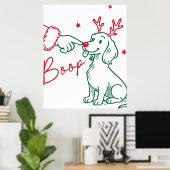 Weihnachts-Boop-Dachshund-Hund Poster (Heimbüro)