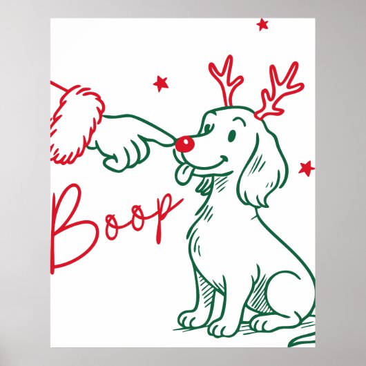 Weihnachts-Boop-Dachshund-Hund Poster (Vorne)