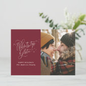 Weihnachts-Bordeaux-Wald-Winter Feiertagskarte (Stehend Vorderseite)