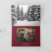 Weihnachts-Bordeaux-Wald-Winter Karte (Innenseite)