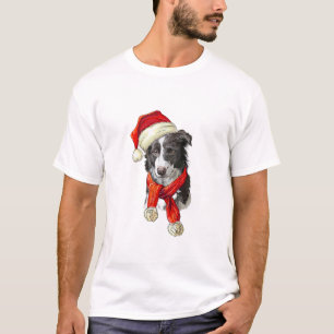 Weihnachts Border Collie Hund T-Shirt