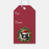 Weihnachts-Border-Collie-Hundeschenketiketten Geschenkanhänger (Vorderseite)