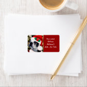 Weihnachts-Boston-Terrier Adressaufkleber (Insitu)
