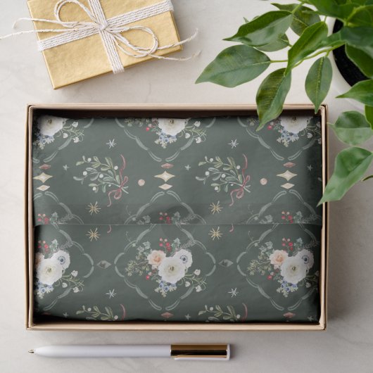 Weihnachts-Botanik-Seidenpapier Seidenpapier (Geschenk)