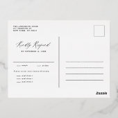 Weihnachts-Botanische Antler-Kranz-Winterhochzeit Folie Einladungspostkarte (Rückseite)