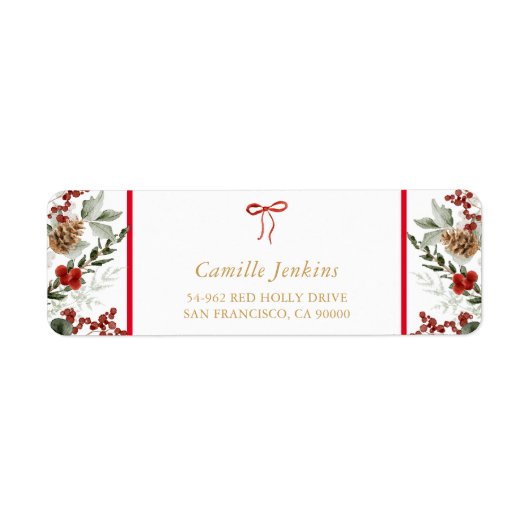 Weihnachts-Botanische Babydusche Adresse (Vorne)