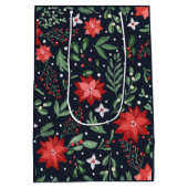 Weihnachts Botanische Berries Bauernhof Land Krieg Mittlere Geschenktüte (Rückseite)