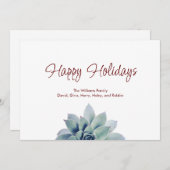 Weihnachts-Botanische Sukkkulatur Feiertagskarte (Vorne/Hinten)