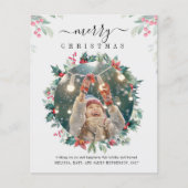 Weihnachts Botanisches Foto Feiertage Grußkarte (Vorderseite)