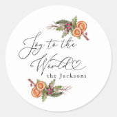 Weihnachts-Botanisches Geschenkwrapping Runder Aufkleber (Vorderseite)