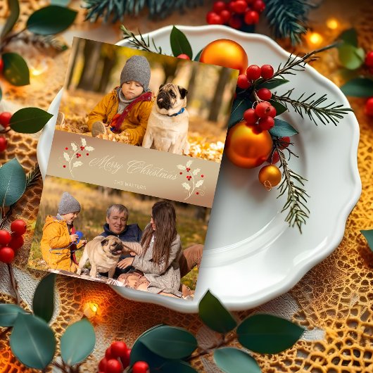 Weihnachts-Botanisches Holly-Themed-Foto