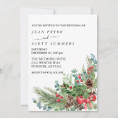 Weihnachts-Bouquet-Hochzeit Einladung (Vorderseite)