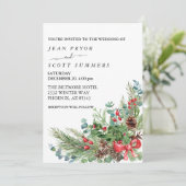 Weihnachts-Bouquet-Hochzeit Einladung (Stehend Vorderseite)