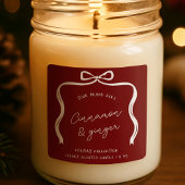 Weihnachts-Bow-Festivals-Etikett rot und weiß Quadratischer Aufkleber