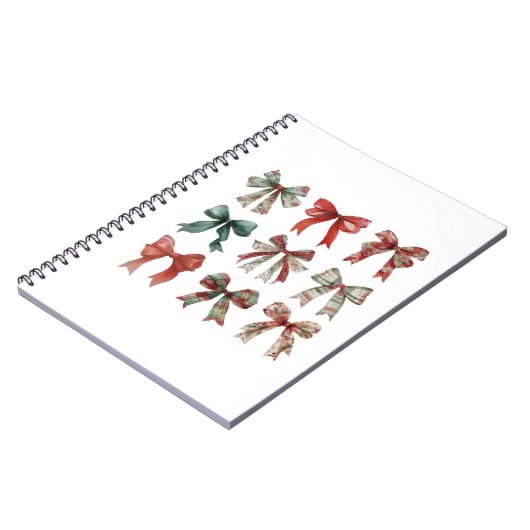 Weihnachts-Bow-Spiral-Notebook Notizblock (Linke Seite)