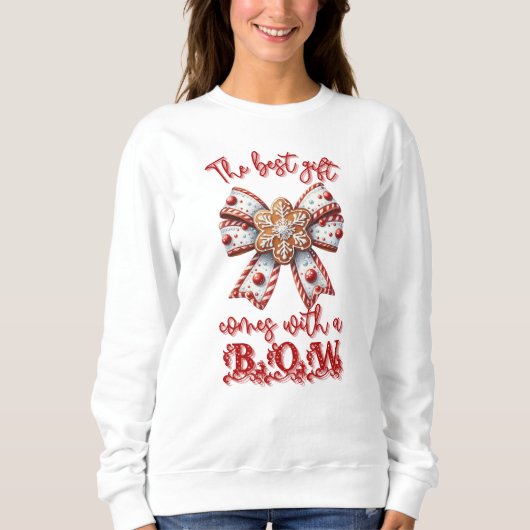 Weihnachts-Bow Weihnachtsginger Brot Bow Festival Sweatshirt (Vorderseite)