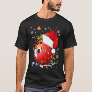 Weihnachts Bowling Ball Weihnachtsmannmütze Funny  T-Shirt