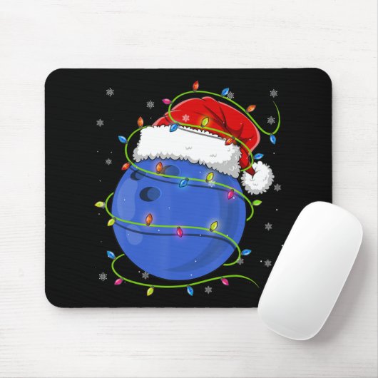 Weihnachts-Bowling Ball Weihnachtsmannmütze Matchi Mousepad (Mit Mouse)