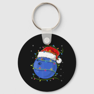 Weihnachts-Bowling Ball Weihnachtsmannmütze Matchi Schlüsselanhänger