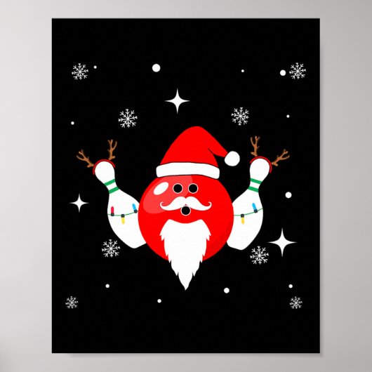 Weihnachts-Bowling-Bowling-Team von Santa in The H Poster (Vorne)