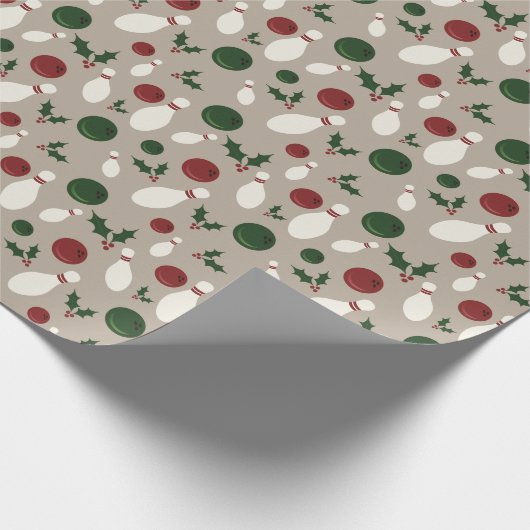 Weihnachts-Bowling-Buttone Geschenkpapier (Ecke)