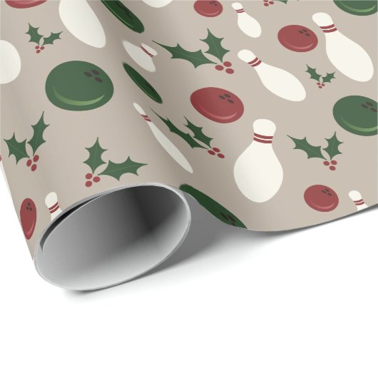 Weihnachts-Bowling-Buttone Geschenkpapier (Rolleneckpunkt)