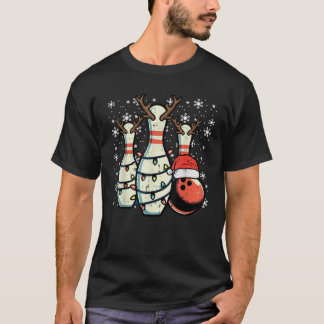 Weihnachts Bowling Buttone Reindeer Xmas Bowler Wo T-Shirt
