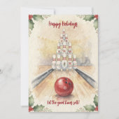 Weihnachts-Bowling-Grußkarten Feiertagskarte (Vorderseite)