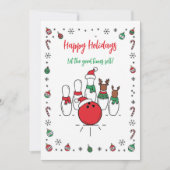Weihnachts-Bowling-Grußkarten Feiertagskarte (Vorderseite)
