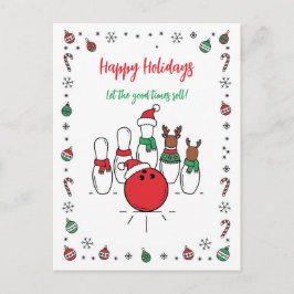 Weihnachts-Bowling-Grußkarten Feiertagspostkarte