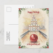 Weihnachts-Bowling-Grußkarten Feiertagspostkarte (Vorne/Hinten)