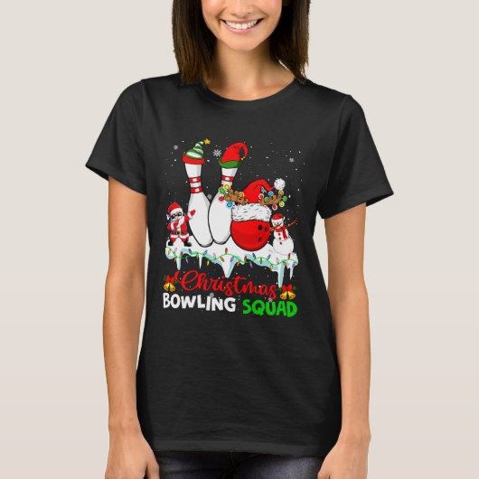 Weihnachts-Bowling-Mannschaft Dabbing Weihnachtsma T-Shirt (Vorderseite)