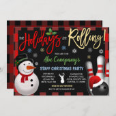 Weihnachts-Bowling-Party Einladung (Vorne/Hinten)