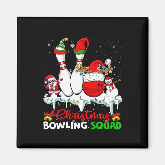 Weihnachts-Bowling Squad Dabbing Bowling Magnet (Vorne)