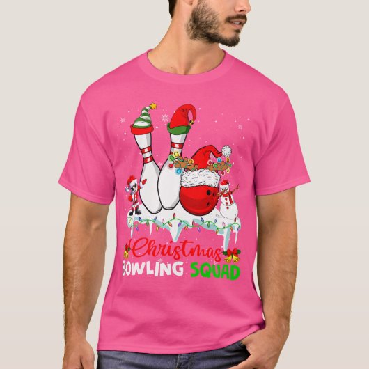 Weihnachts-Bowling Squad Dabbing Bowling T-Shirt (Vorderseite)