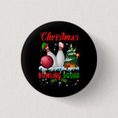 Weihnachts-Bowling Squad Dabbing Santa Funny Chris Button (Vorderseite)