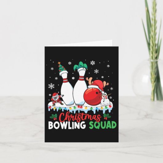 Weihnachts-Bowling Squad Dabbing Santa Funny Chris Karte (Vorderseite)
