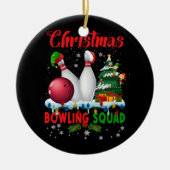 Weihnachts-Bowling Squad Dabbing Santa Funny Chris Keramik Ornament (Vorne)