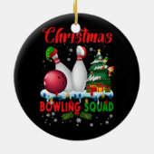 Weihnachts-Bowling Squad Dabbing Santa Funny Chris Keramik Ornament (Hinten)